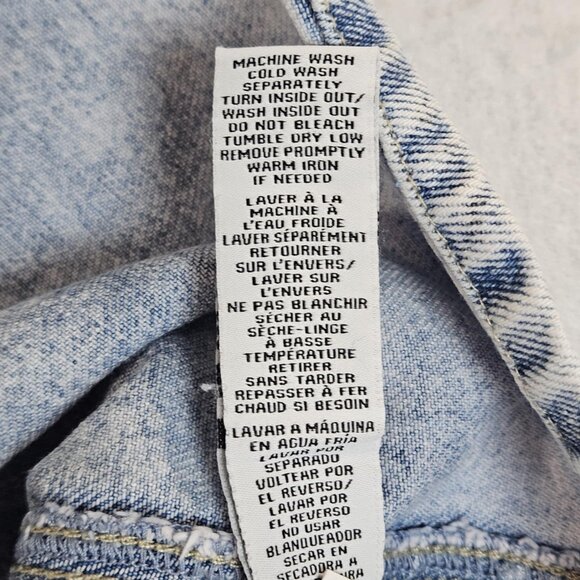 ReGeneration by Celebrity Pink Blue Denim Retro Casual Mini Overall Dress Large - Picture 8 of 11